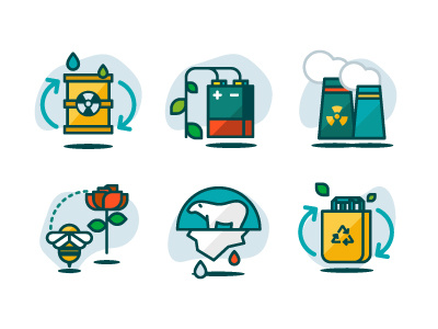 Ecology Icons 01 illustration icons recycle nature ecology eco