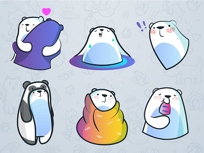 Polar Bear Stickers bear character illustration polar sticker stickers. telegram