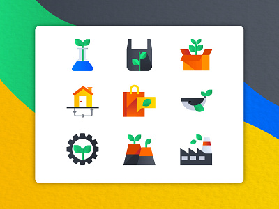 Ecology Icons bio ecology factory green icon