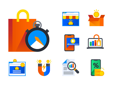 Marketing Icons coin icon icon design icondesign icons illustration market marketing mobile shop shopping