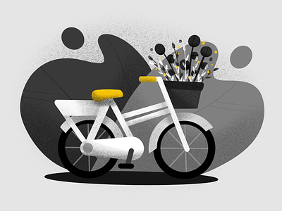 Inktober Day 28: Ride bicycle bike bike ride flower illustration inktober procreate