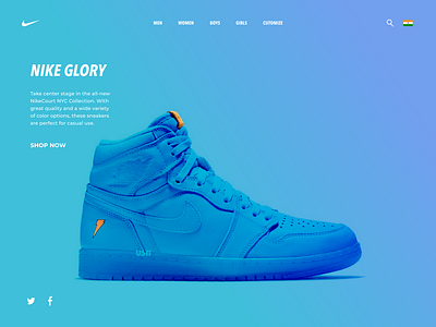 Nike Glory design ux web