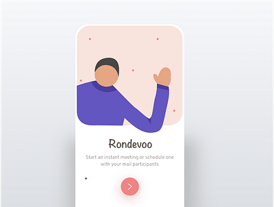 Rondevoo - remote meeting app design illustration minimal ui ux