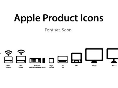 Apple Product Icons font set apple font product icon