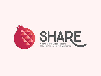 SHARE Logo Redesign branding dementia fruit fruit logo icon logo logo design minimal pomegranate red redesign share startup logo typography vector
