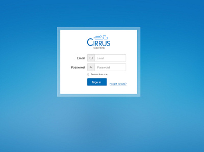 Cirrus Web Login page login design login form login page web design webdesign website design