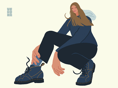 self-portrait boots girl illustration illustration art procreate self portrait selfportrait shoe