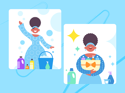 SuperMom_hygiene products african woman design flat hygiene illustration illustrations purity ui vector