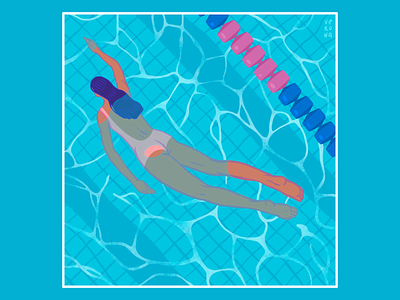 swimming girl art blue design flat girl graphic design illustration illustrations pool procreate sport summer swimming swimmingpool ui