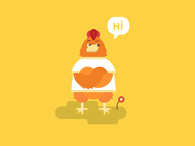 Rooster animals flat hello illustration illustrator rooster vector yellow