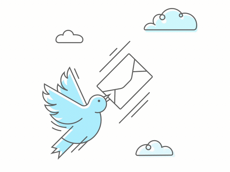 Birds illustrations bird blue cloud congrats error gif illustration letter line lineart send