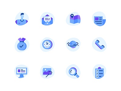 Icons set blue clock icons icons set imac mail mail icon map phone planet reward search user