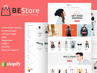 BeStore - Fashion Shopify Theme animation app branding flat icon logo typography ui ux vector web