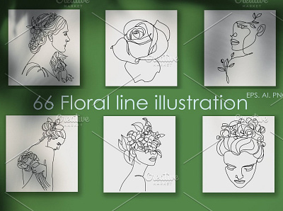 66 Botanical Line illustrations app branding design elegant font icon logo minimal ui ux vector web