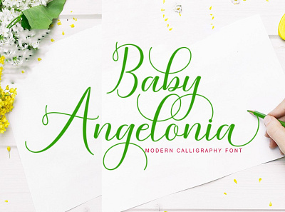 Baby Angelonia script font wedding font