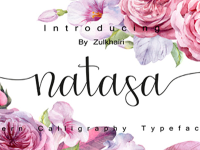 Natasa Script font beauty font calligraphy font chic font delicate font hand written modern calligraphy font script lovely wedding