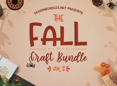 The Fall Craft Bundle Main branding cursive font design icon illustration logo script script font ui vector