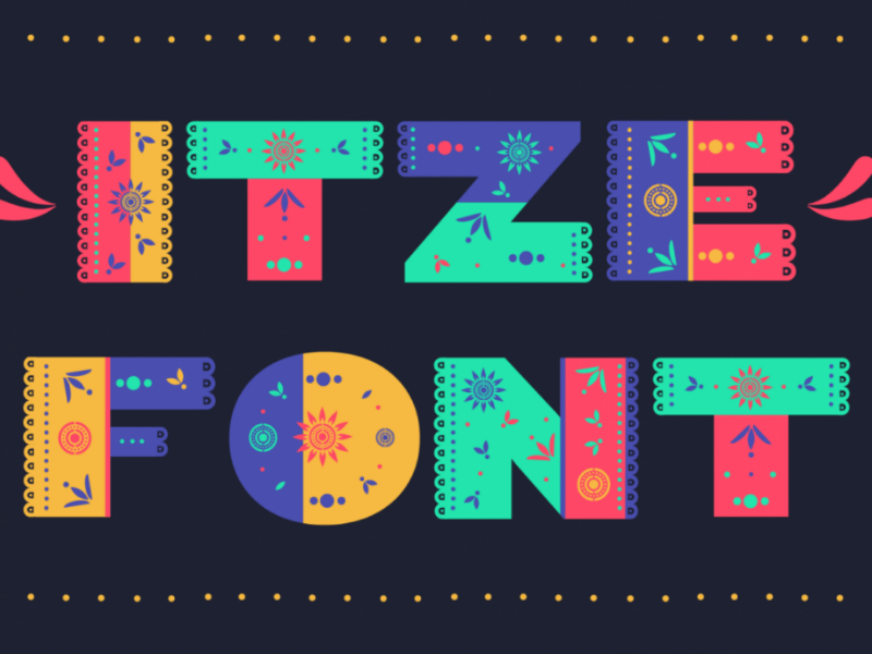 Itze Font fun modern menu card design font