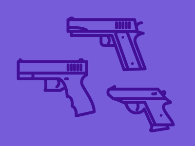 Full clip guns icons illustration