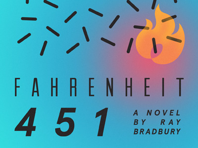 Fahrenheit 451 book cover design typography