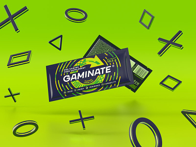 Gaminate Lemon sachet design gamin gaming kv lemon lime lime green modo octane packaging sachet visualisation