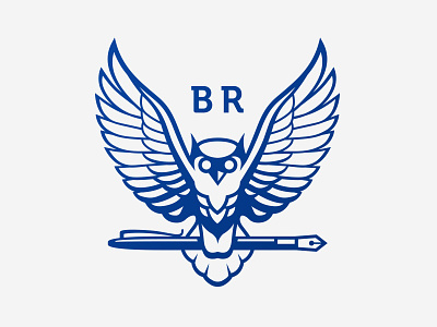 BR solicitors office brand expertise law logo owl pen protection solicitor spread wings wisdom