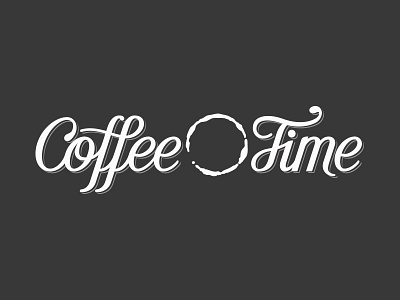 Coffee Time brand cafe coffee lettering logo script spencerian