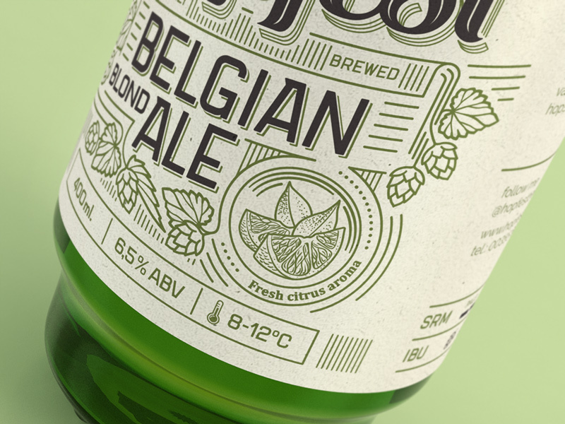 Hopfest Belgian Ale Label rice paper citrus fresh label hops brewery hopfest beer craft