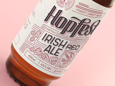 Hopfest Irish Red Ale label ale beer brand craft hopfest irish label red rice paper