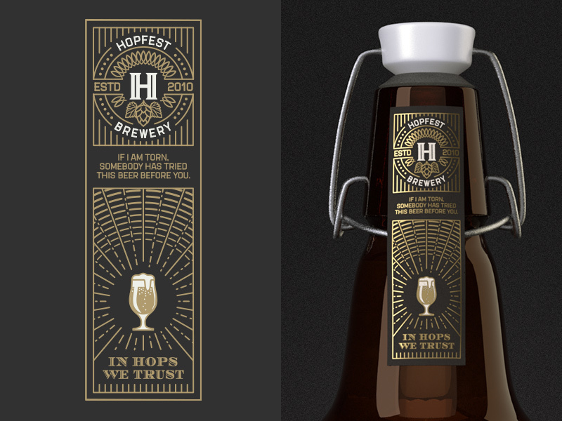 Stout seal label seal label branding design graphic ez-cap gasket cap wire neck bottle beer craft