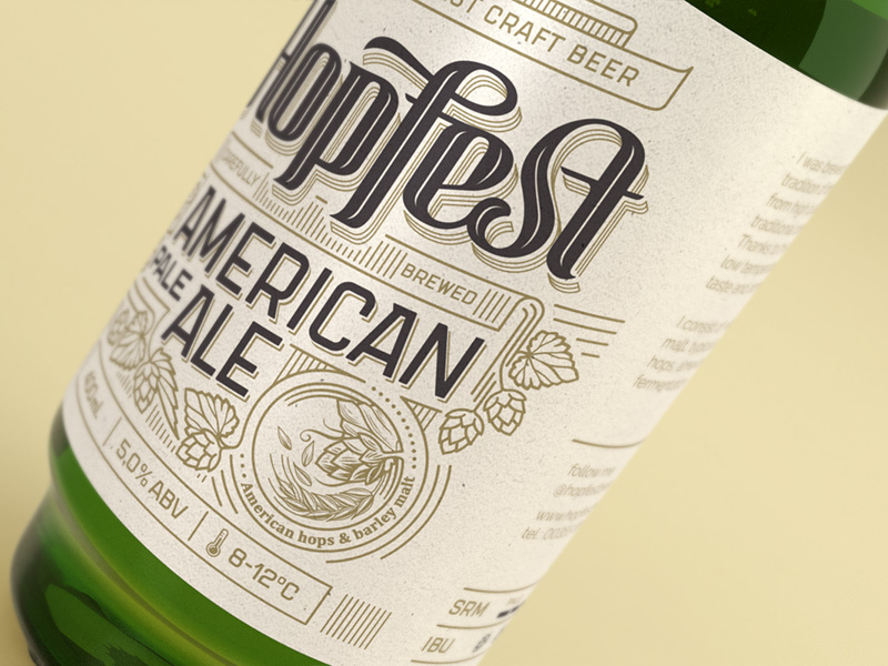 Hopfest Apa Label rice paper screen print apa lettering premium vintage branding design label ale pale american