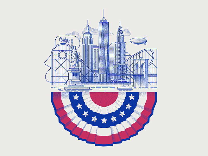 ASC Manhattan skyline foodtruck chicken vector manhattan ny