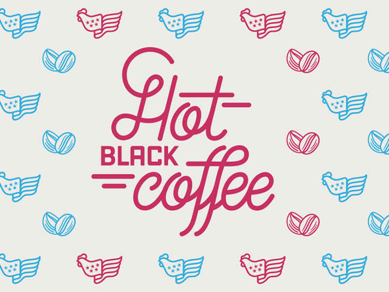 Hot Black Coffee Lettering design graphic pattern lettering vector