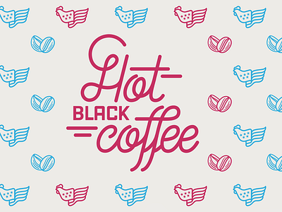 Hot Black Coffee Lettering design graphic lettering pattern vector