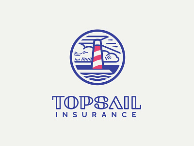 Topsail Insurance logo corporate identity insurance light bulbs lighthouse logo marine rebranding sail sea