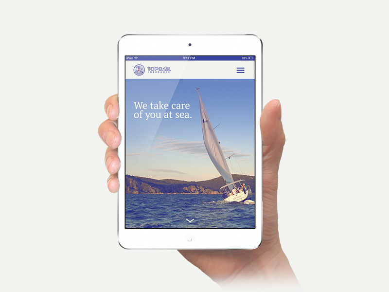 Topsail mobile rebranding insurance marine site moblie