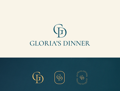 GLORIA'S DINNER design gloria icon idea identity logo party