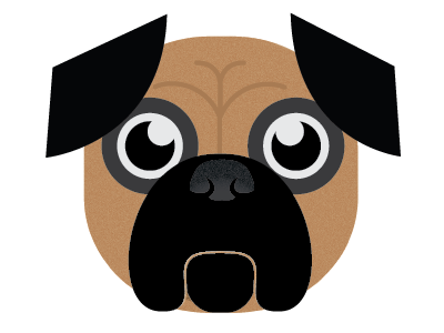 Muggle the Bugg boston terrier dog portrait pug vector