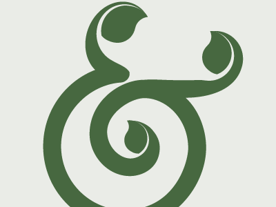 leaf-ampersand 2 ampersand leaf logo mark nature typography