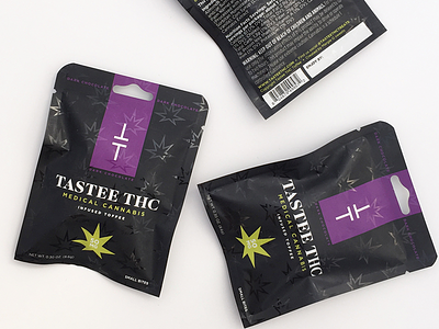 Tastee THC Sample bags branding cannabis packaging toffee