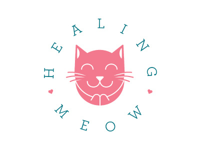 Healing Meow Logo mark cat catlogo logo