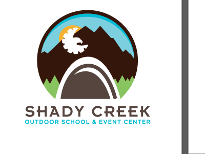 Shady Creek Logo concept #1 camp identity logo mark mock up mountain nature rough