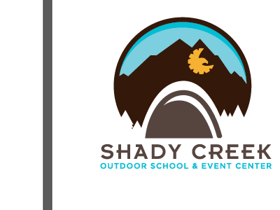 shady creek #2 camp identity logo mark mock up mountain nature rough