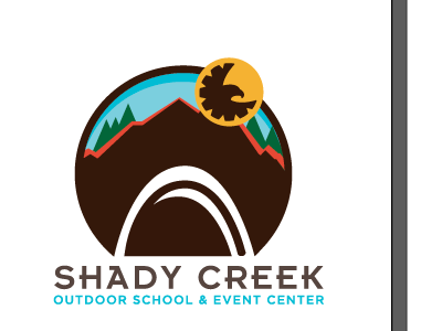 shady creek #3 camp identity logo mark mock up mountain nature rough