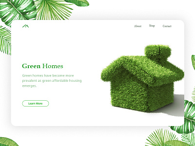 Green House Concept cart clean green home home landing page minimal product page ux web ui