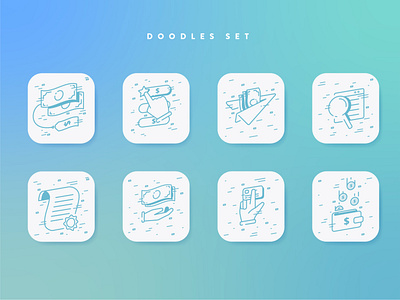 Doodle Set for Exchange doodle art doodles exchange exchange rate icons icons set illustration