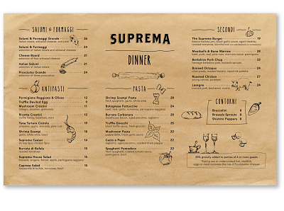 Menu design for a NYC restaurant design food illustration illustration illustration design menu menu design restaurant menu typography