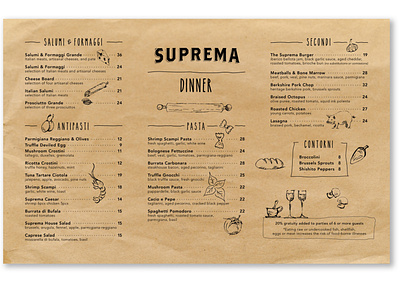 Menu design for a NYC restaurant