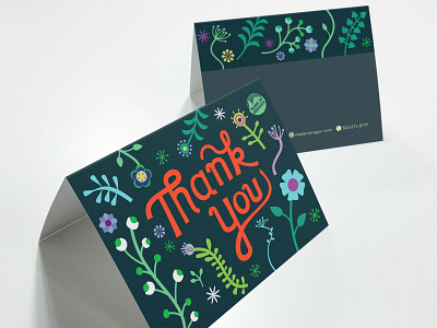 Thank you card for gift packages. brand calligraphy calligraphy artist card card design design floral pattern flower flower illustration illustration lettering pattern thank you thank you card typography vector