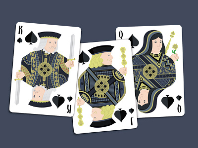 Spades Courts Dribbble courts essentia flat design illustrator kickstarter playing cards product retro spades